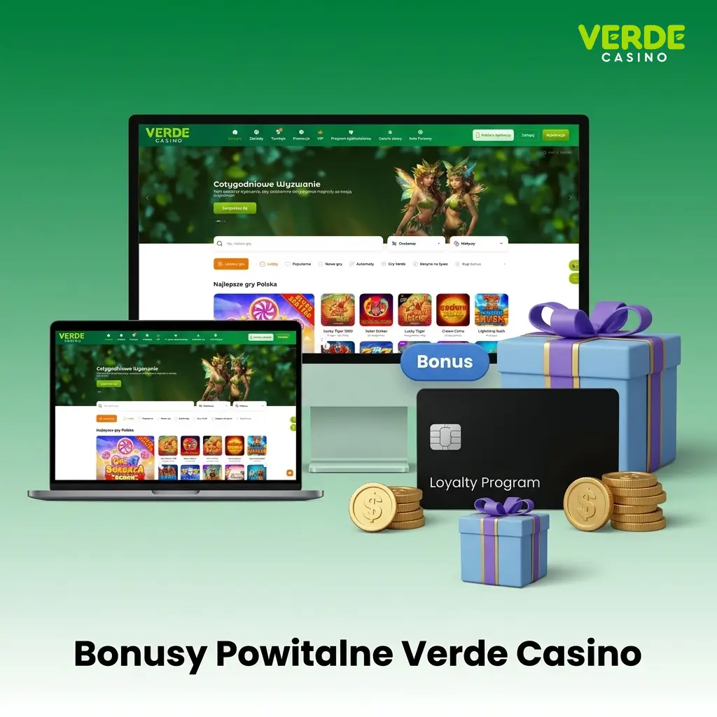 Pakiet powitalny Verde Casino: 4 bonusy depozytowe i 220 darmowych spinów do 5000 PLN
