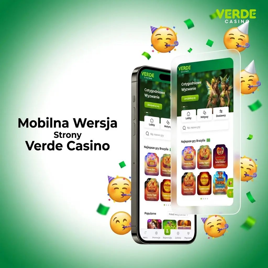 Verde Casino mobilna wersja strony na smartfonie i tablecie z grami kasynowymi i płatnościami BLIK