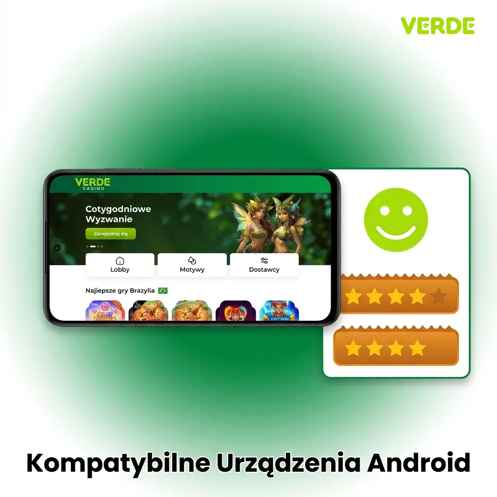 Lista kompatybilnych urządzeń Android z aplikacją Verde Casino: Samsung, Xiaomi, Google Pixel i inne modele